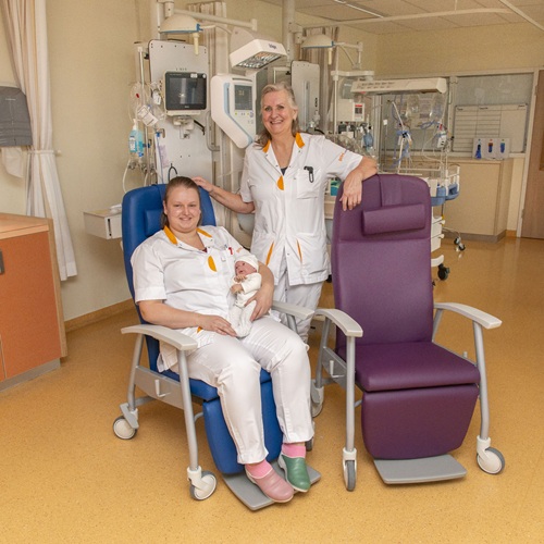 Verpleegkundigen bij buidelstoelen